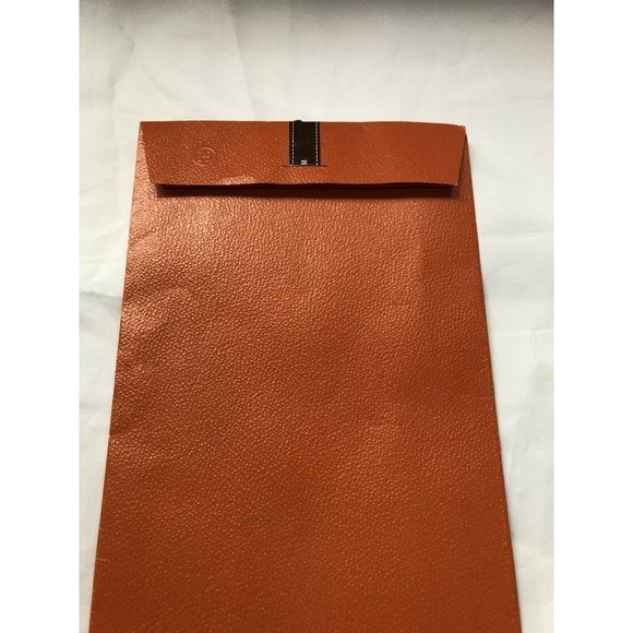 Hermes Reusable Paper Shopping Bag Orange 14.5" X 5.5" - Picture 6 of 10